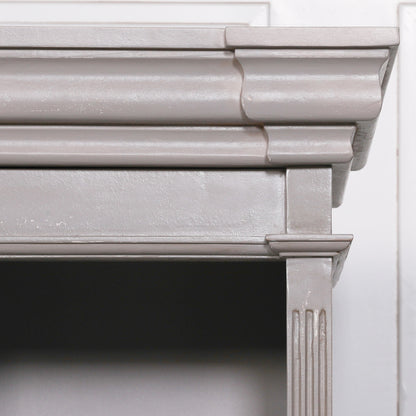 Heavily Distressed Grey French Bookcase with Cupboard