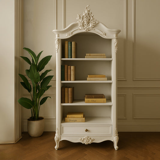 Louis French Open Bookcase with 1 Drawer