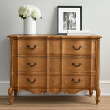 Louis Oak French 3 Drawer Chest