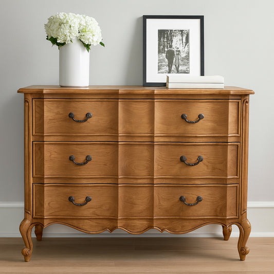 Louis Oak French 3 Drawer Chest
