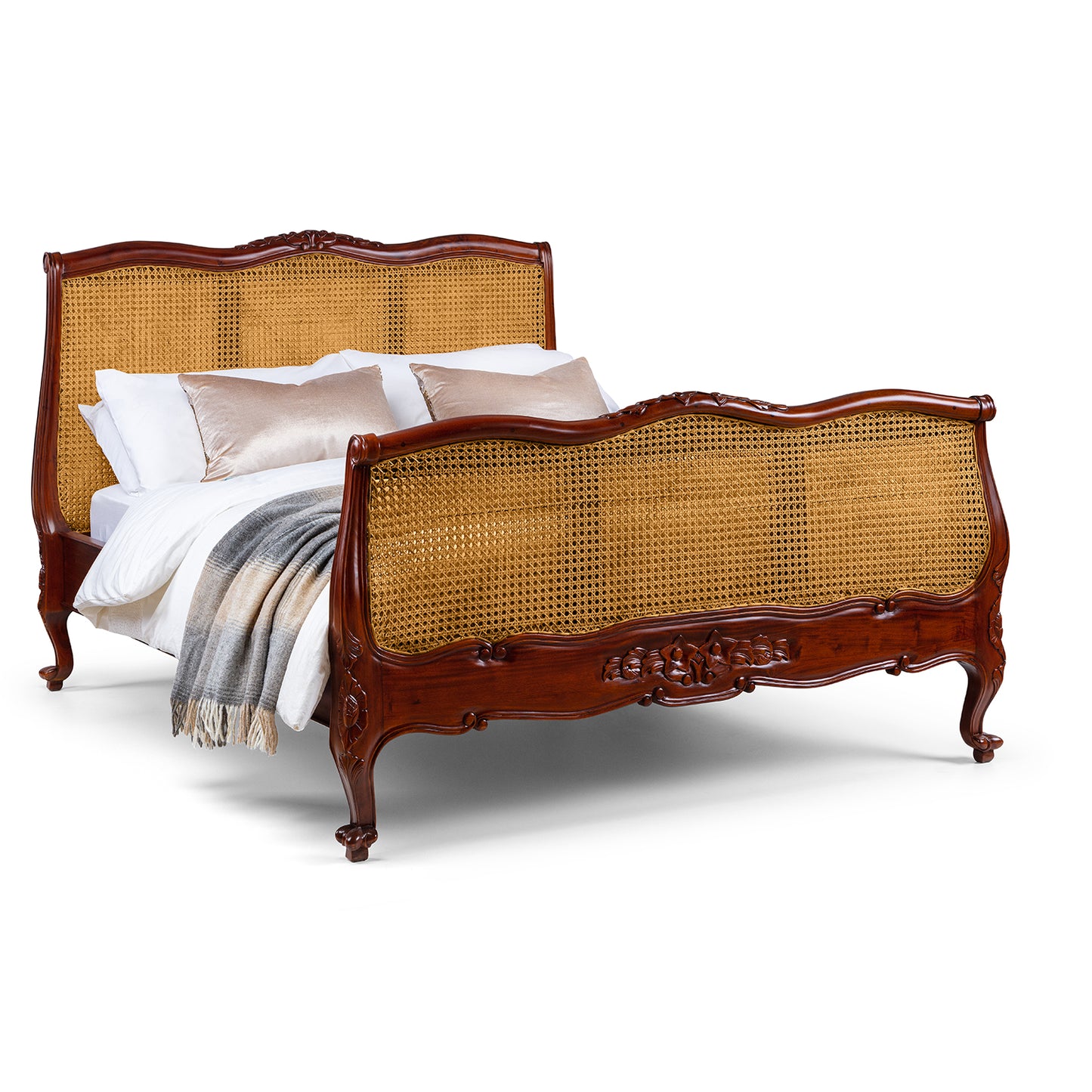 Louis XV French Style Rattan Bed