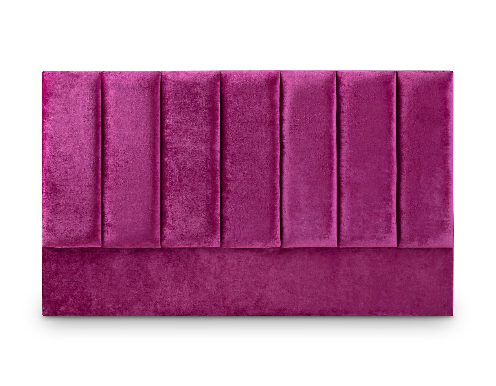 Low Vertically Panelled Velvet Headboard