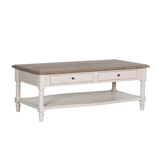 Lyon French Painted Coffee Table with Drawers