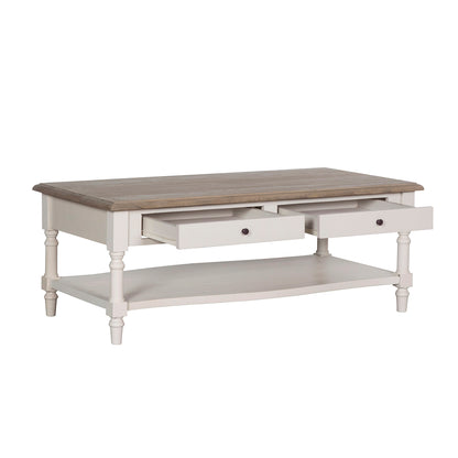 Lyon French Painted Coffee Table with Drawers
