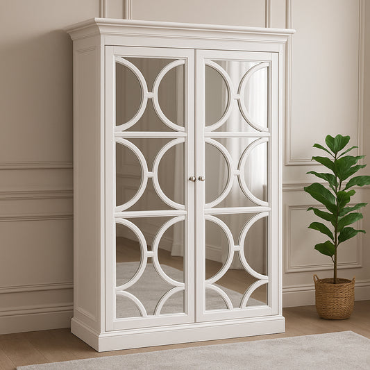 Mirrored Front 2 Door French Wardrobe