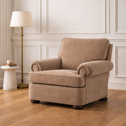 Montpellier Champagne Grey Velvet Armchair