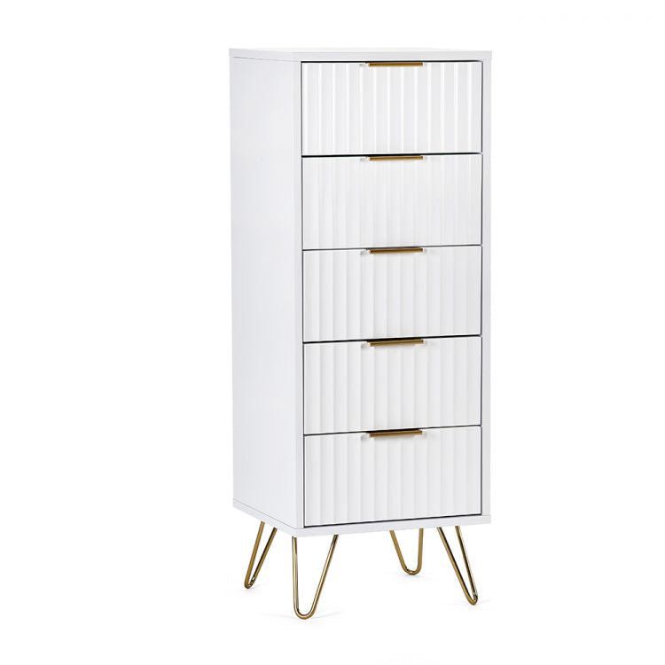 Murano 5 Drawer Chest - Matt White