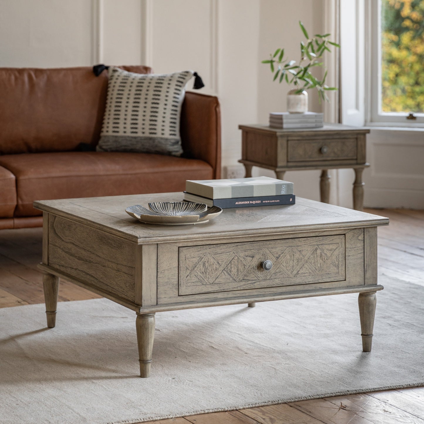 Mustique Square 2 Drawer Coffee Table