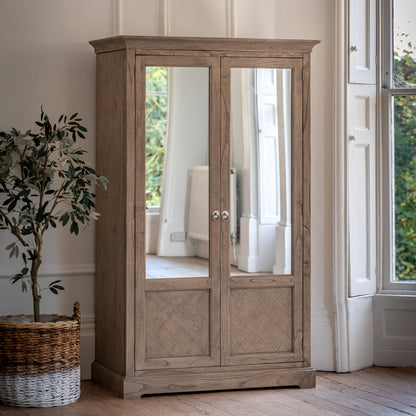 Mustique Weathered Double Mirrored Wardrobe