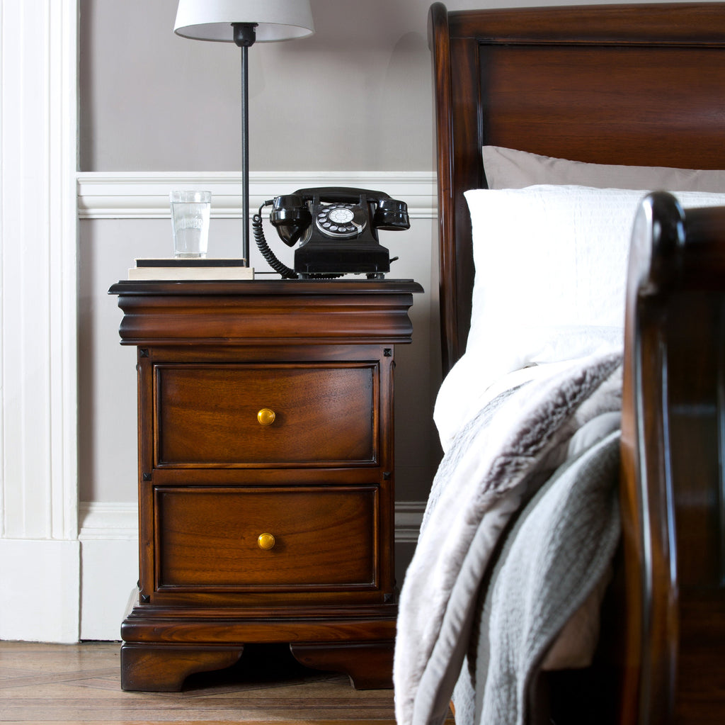 Normandie French Sleigh Bedside Table