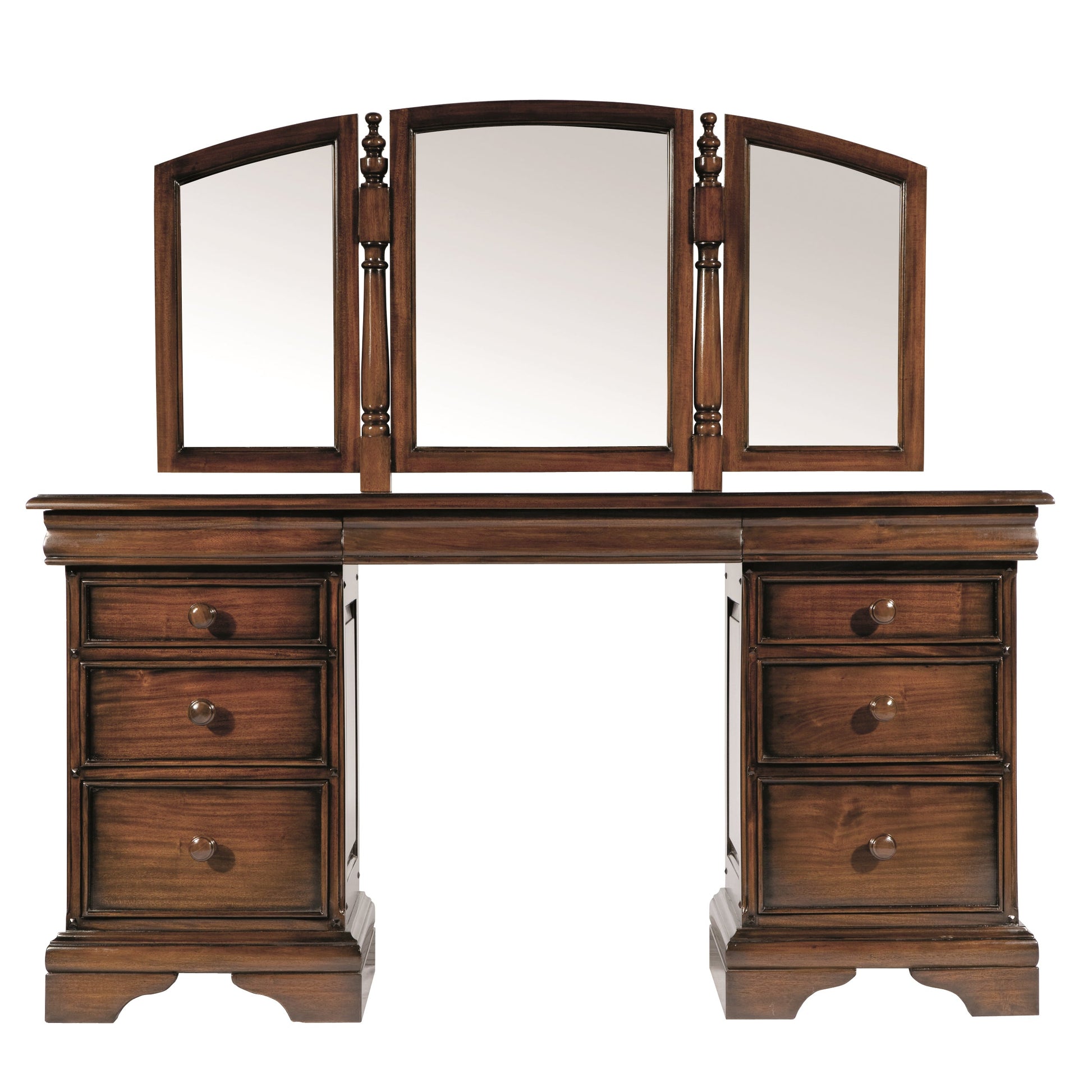 Normandie French Sleigh Dressing Table with Mirror