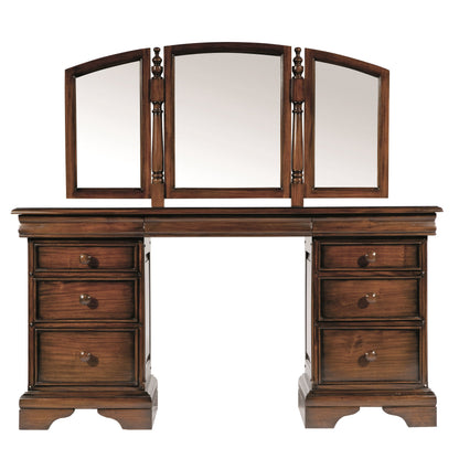 Normandie French Sleigh Dressing Table with Mirror