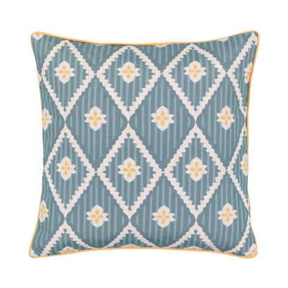 Oasis Pattern Cushion Blue