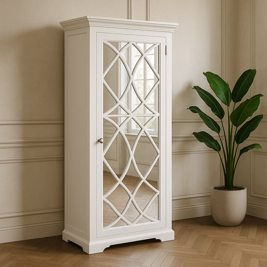 One Door French Mirrored Wardrobe
