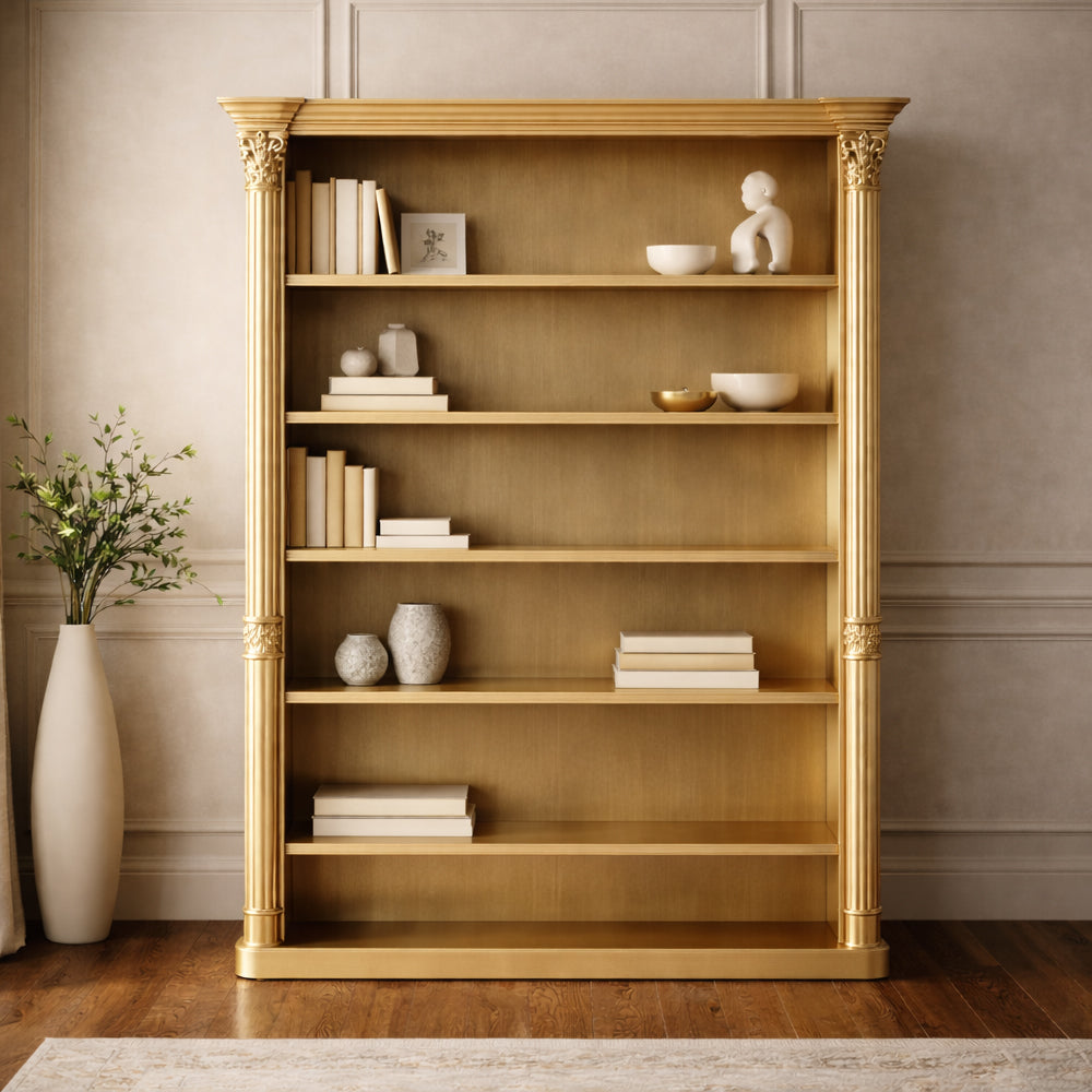 Gold Open French Column Bookcase