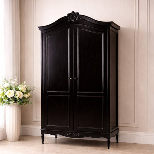 Parisian Noir Louis 2 Door French Wardrobe 