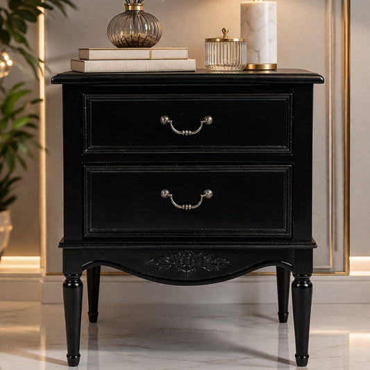 Parisian Noir French 2 Drawer Bedside