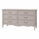 Parisian Grey Dove Tale French 6 Drawer Wide Chest