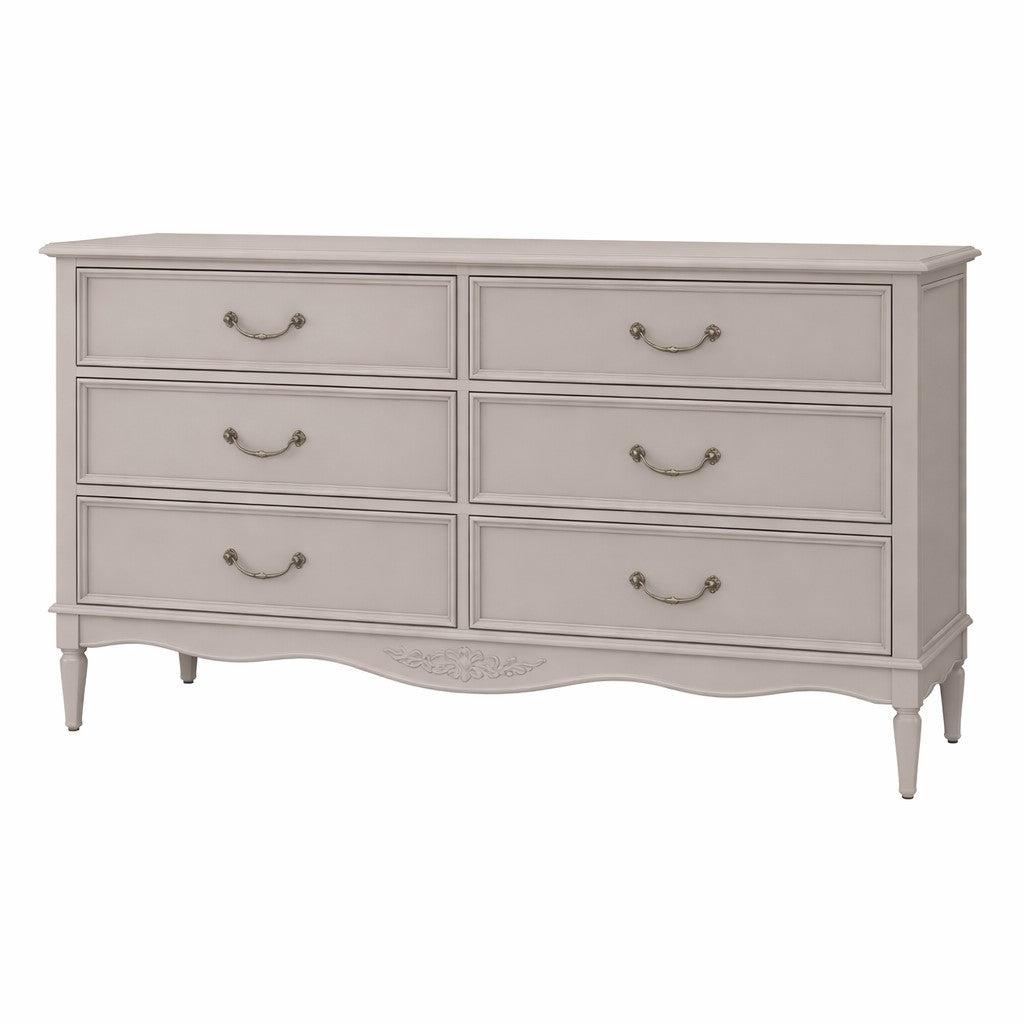 Parisian Grey Dove Tale French 6 Drawer Wide Chest