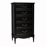Parisian Noir Louis French 5 Drawer Tall Chest