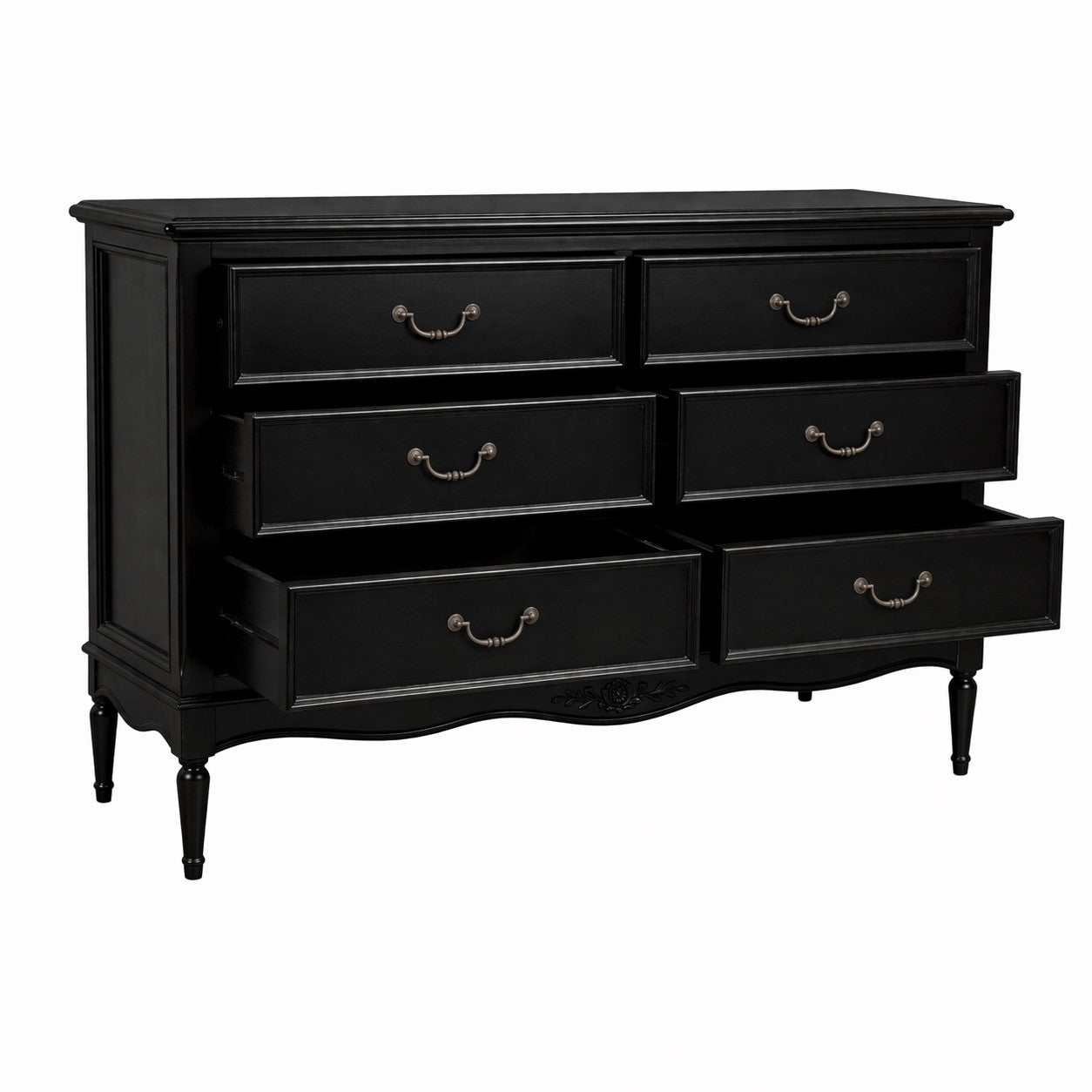 Parisian Noir Louis French 6 Drawer Wide Chest