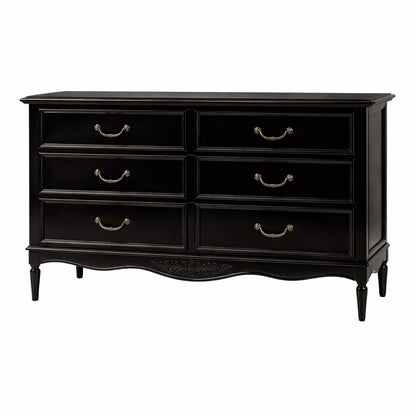 Parisian Noir Louis French 6 Drawer Wide Chest