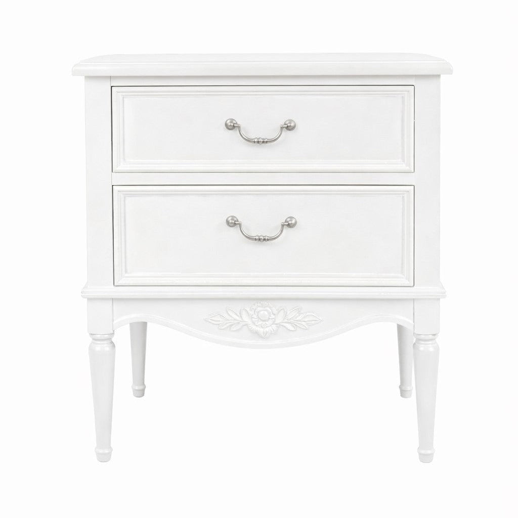 Parisian White 2 Drawer French Bedside