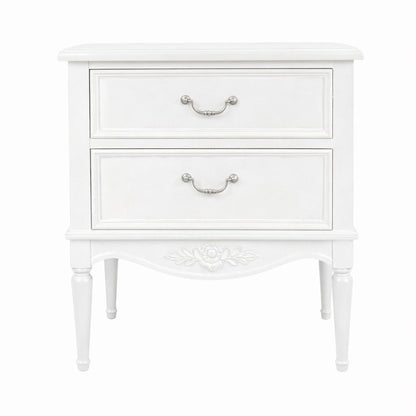 Parisian White 2 Drawer French Bedside