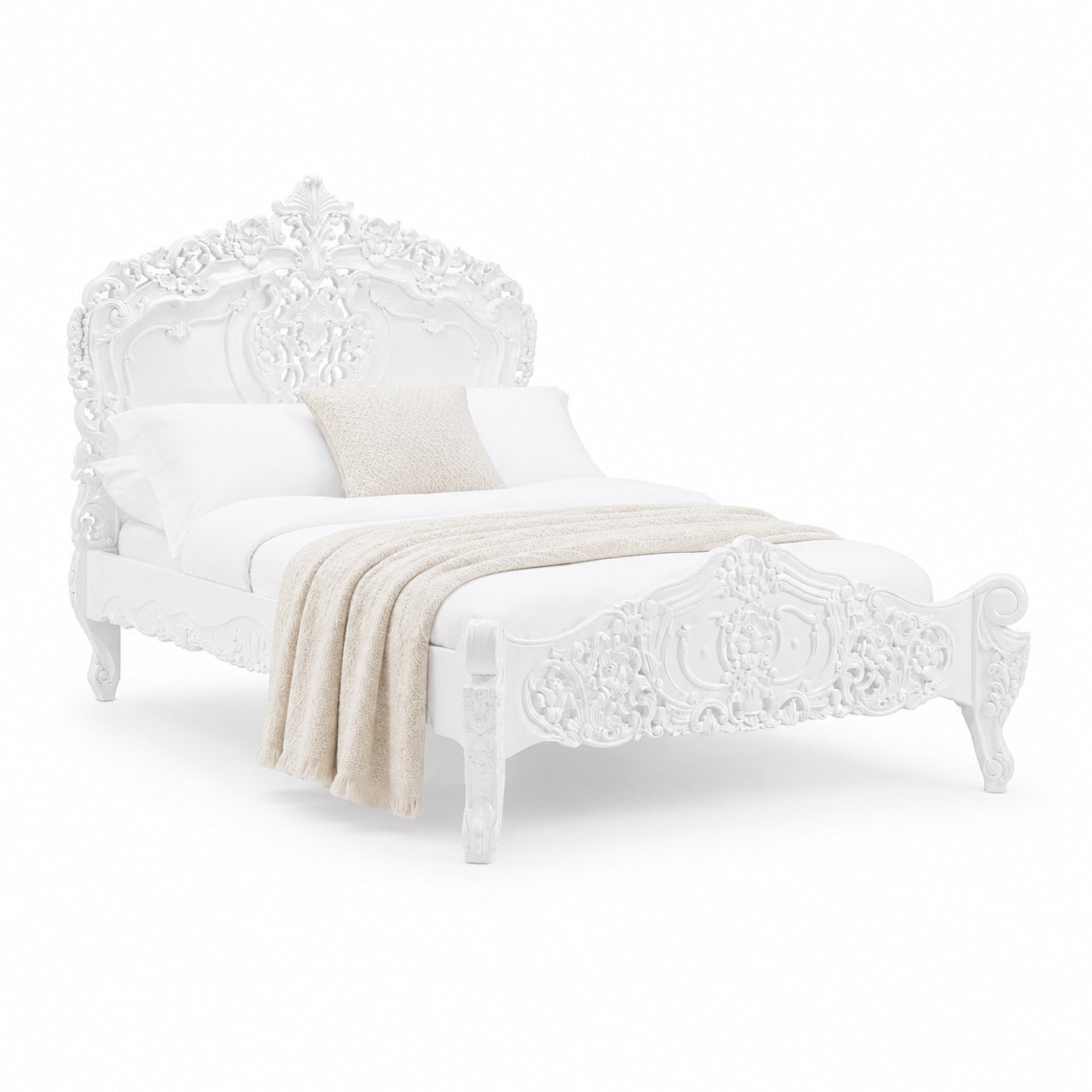 Rococo White French Bed