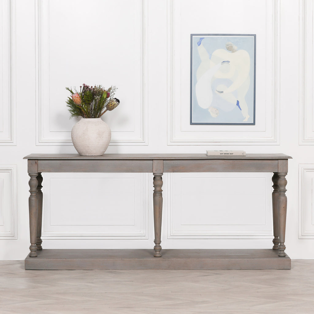 Rustic Wooden French Style Column Leg Console