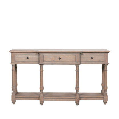 French Rustic Wooden Breakfront Console