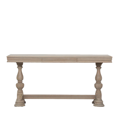 Rustic Wooden Intricate Carved French Console