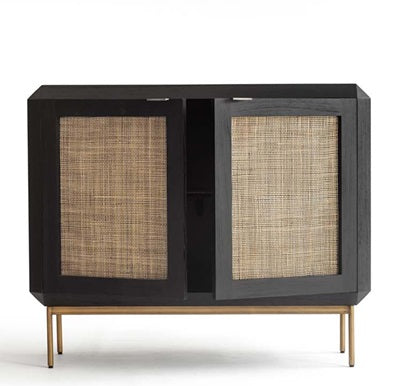 Susa Contemporary Black 2 Door Sideboard