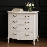 Tiffany French Antique White 4 Drawer Chest