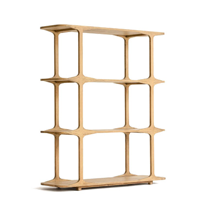 Toledo Contemporary Golden Pekan Wooden Bookcase