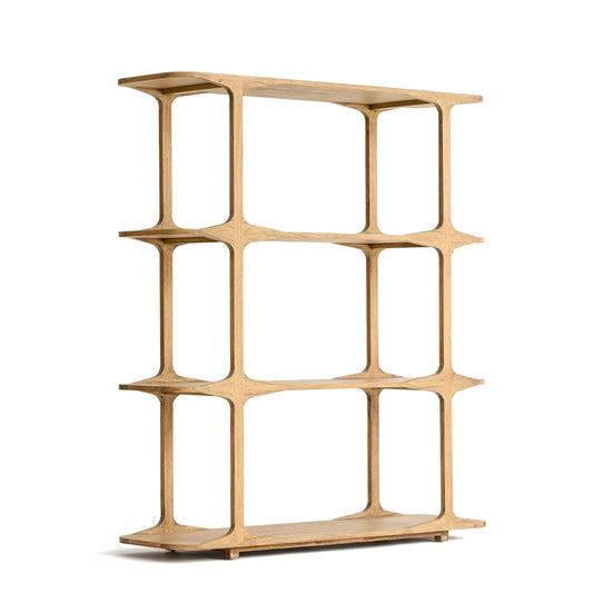 Toledo Contemporary Golden Pekan Wooden Bookcase