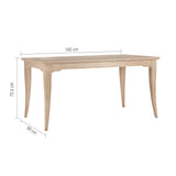 Toulon French Oak Dining Table - Dimensions