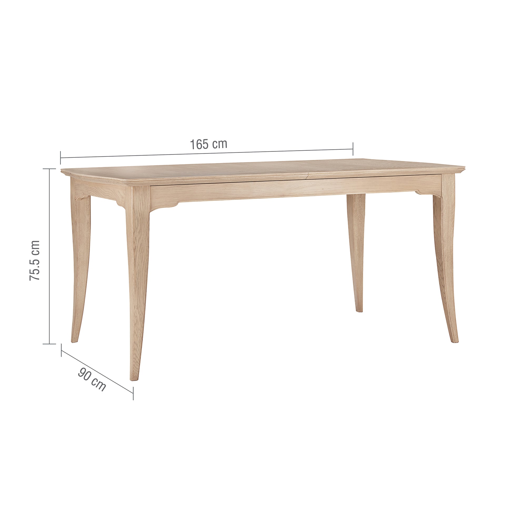 Toulon French Oak Dining Table - Dimensions