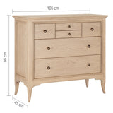 Toulon French Chest of Drawers - Oak