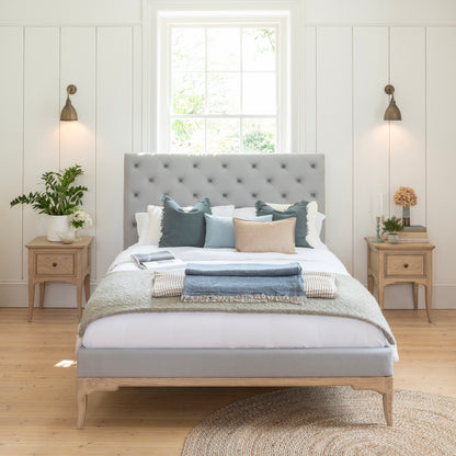 Toulon Oak French Upholstered Bed