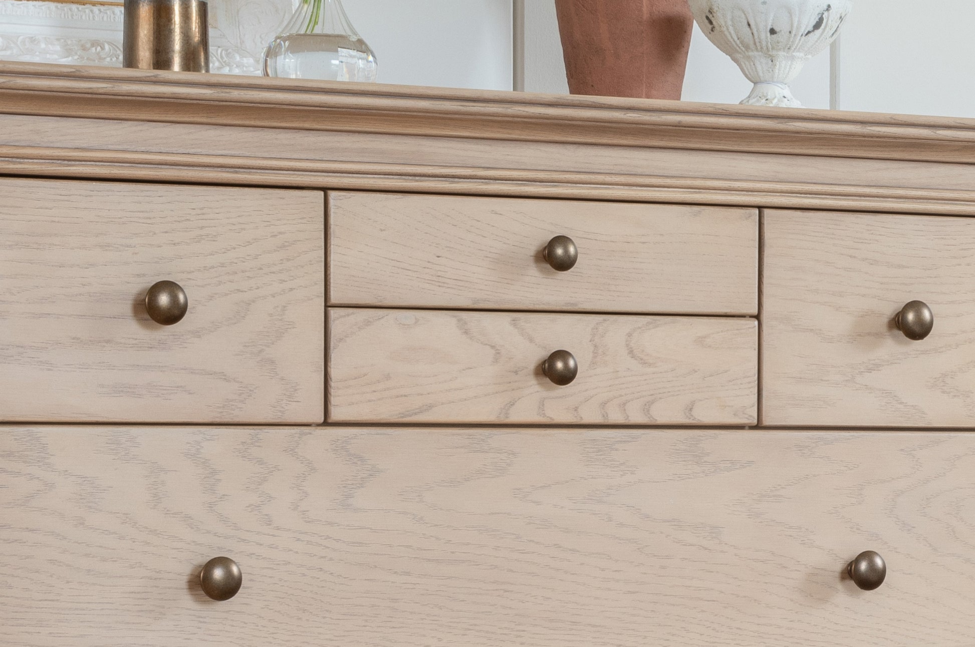 Toulon Oak French Chest of Drawers close up