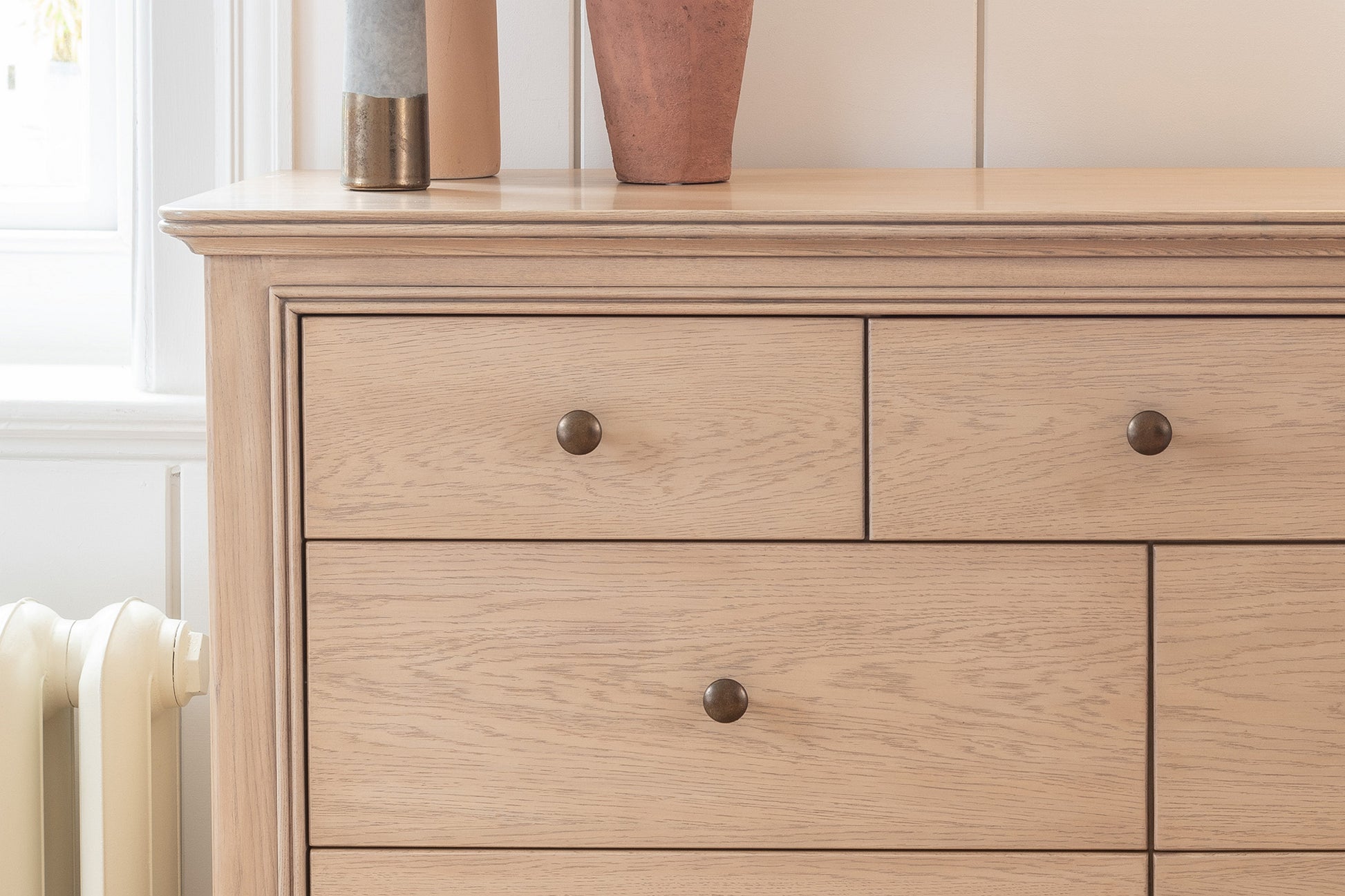 Toulon Oak French Chest of Drawers - Close Up