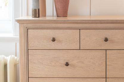 Toulon Oak French Chest of Drawers - Close Up