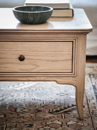 French Oak Coffee Table Grain View