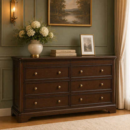 Toulouse Sleigh French 6 Drawer Wide Chest - Bedroom