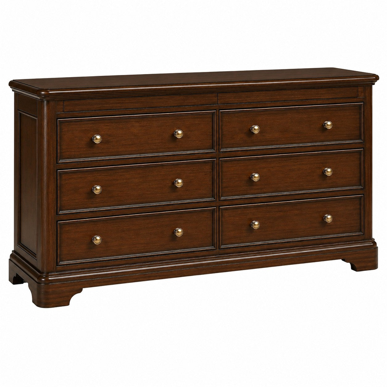 Toulouse Sleigh French 6 Drawer Wide Chest