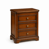 Toulouse Sleigh French 3 Drawer Bedside Table - Mahogany