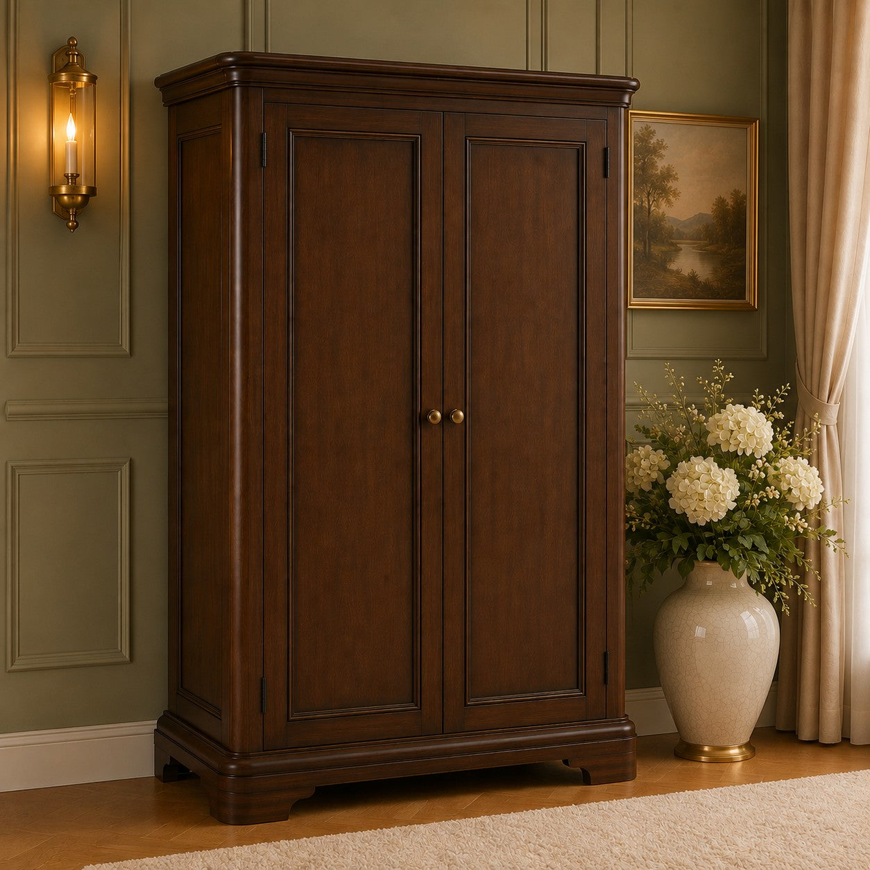 Toulouse Sleigh French Double Wardrobe