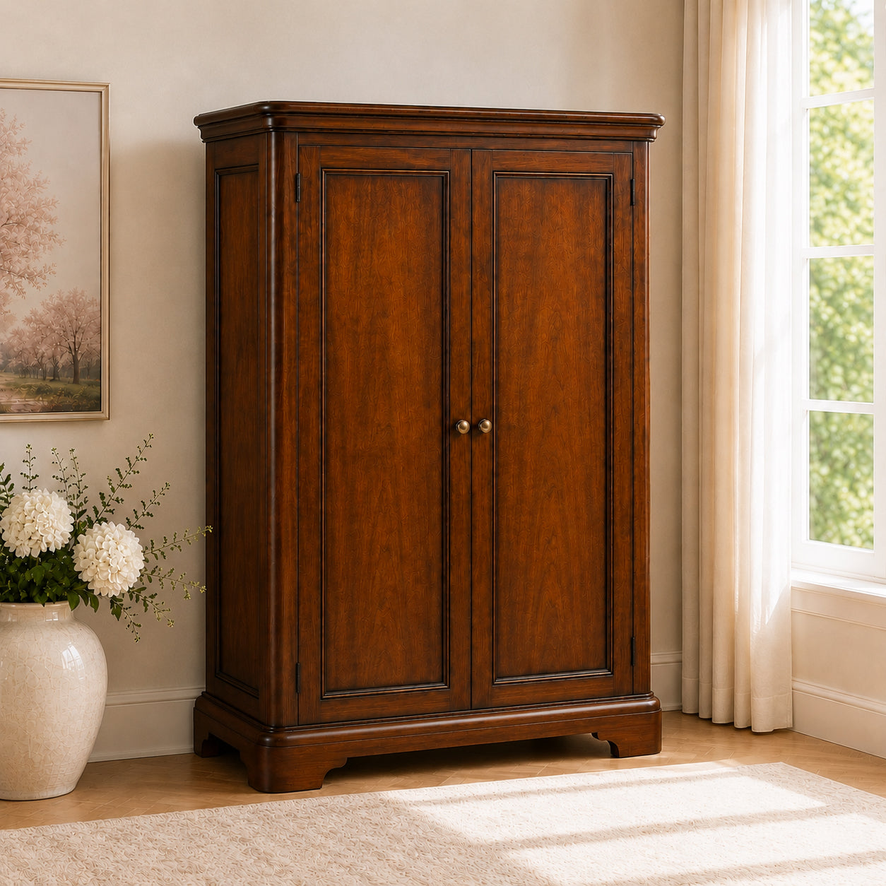 Toulouse Sleigh French Double Wardrobe