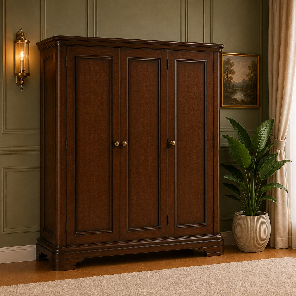 Toulouse Sleigh French Triple Wardrobe